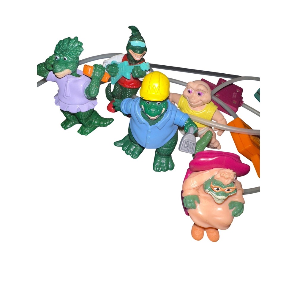 Vintage 1991 Disney Dinosaurs TV Show Sinclair Family Air Pump Figure Lot of 5